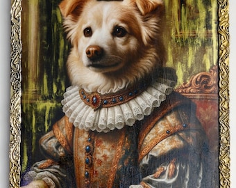 Custom Renaissance Pet Portrait, Royal Dog Painting, Canvas or Digital Art
