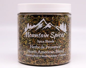 Herbes de Provence Mélange d’épices nord-américain - par Mountain Spices® - Fabriqué à la main en petits lots - Pas de charges, tous les ingrédients naturels