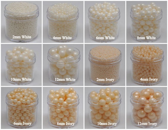 Sugar Pearls White Or Ivory Edible Cupcake Sprinkles