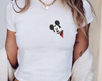 Retro Mickey Disney Baby Tee, Classic Mickey Baby Tee, Y2k 90s Style Mickey Mouse Tee, Mickey T-shirt, Mickey Disney Top