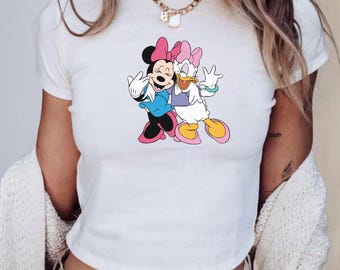 Retro Minnie & Daisy Disney Baby Tee, Classic Mickey Baby Tee, Y2k 90s Style Minnie Mouse Tee, Minnie Daisy T-shirt, Minnie Disney Top