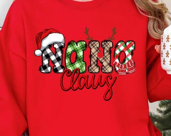 Nana Claus Christmas Sweatshirt,Family Claus Sweatshirt,Nana Claus Shirt,Christmas Mama Claus Hoodie,Mama Claus Christmas Sweater