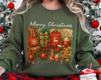 Merry Christmas Sweatshirt,Holiday Sweater,Xmas Hoodie,Womens Christmas Sweatshirt,Merry Christmas Gift Shirt,Merry Christmas Family Shirt