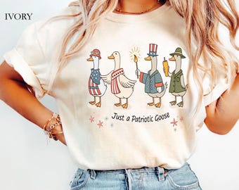 Comfort Colors 4th of July Shirt, USA Shirt, Fourth of July Goose Shirt, American Flag Shirt, Classic USA Shirt, Goose Shirt, Funny Shirt