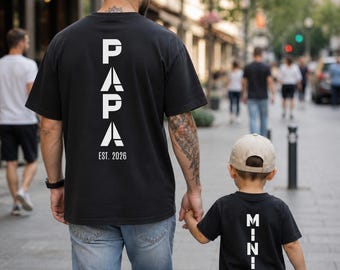 Personalized Dad Shirt with Birth Year, Father Child Matching Outfit, Fathers Day Gift, Custom Dad Tee, New Dad Gift