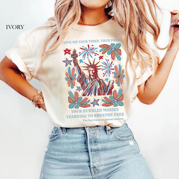 Comfort Colors® Statue of Liberty Shirt, Liberty and Justice Tee, Anti-Trump 4th of July Shirt, Protest Graphic Political Tee, Anti Maga Tee