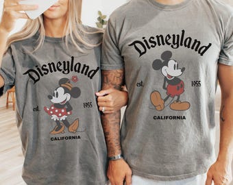 Disneyland Classic Pose Minnie Mickey Mouse Couple Matching Shirt, Disneyland Est. 1955 California Family Trip, Disney Husband Wife Vacation