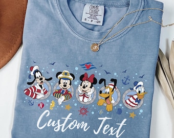 Custom Disney Cruise Squad Comfort Colors® Shirt, Mickey and Friends Cruise Tee, Disney Cruise Trip Shirt, Disney Shirt, Disney Vacation Tee