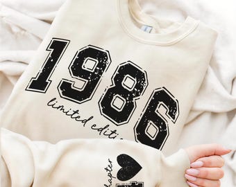 Custom 40th Birthday Sweatshirt, Personalized Limited Edition 1986 Hoodie, 40th Birthday Gift, Custom Birthday 1986 Year Number Sweatshirt