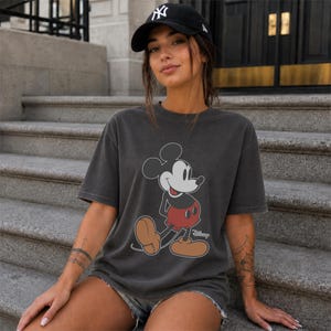 Disney Mickey Mouse Classic Pose Vintage Portrait Comfort Colors Shirt, Retro Mickey T-shirt, Mickey Lover Gift, Disneyland Family Vacation image 3