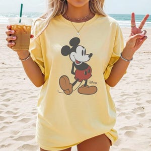 Disney Mickey Mouse Classic Pose Vintage Portrait Comfort Colors Shirt, Retro Mickey T-shirt, Mickey Lover Gift, Disneyland Family Vacation image 2