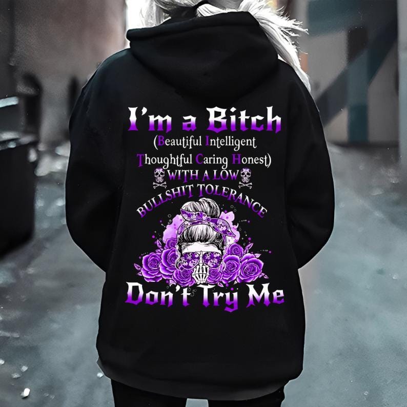 T-shirt Humour Noir “I'm Kind Of A Bitch” – Really Random Designs – Homme