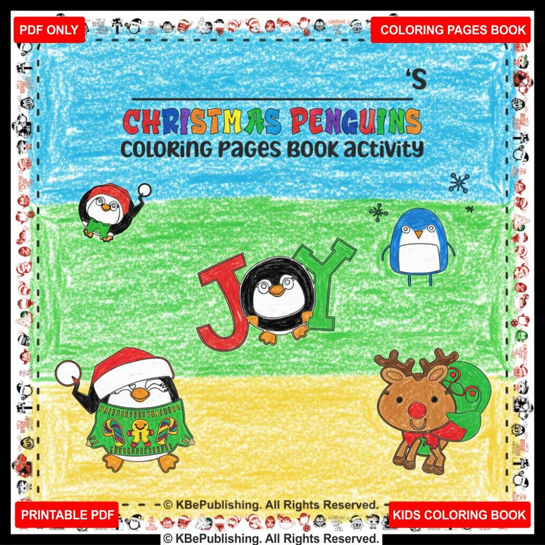 Christmas Coloring Pages Book Printable Kids Fun Artwork Activities ...