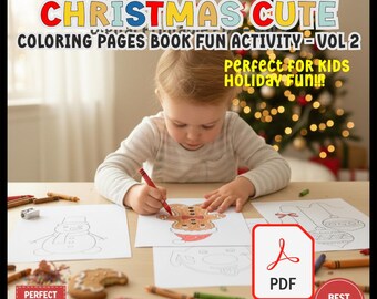Coloring Christmas Pages Book 25 Printable Kids Artwork Activities | PDF