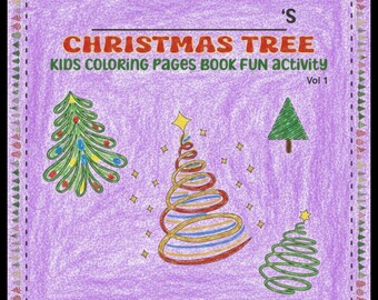 Christmas Tree Holiday Coloring 25 Pages Book Printable Kids Artwork Activities | PDF