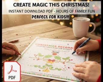 Christmas Coloring Pages Book 25 Printable Kids Artwork Activities Decoration | PDF