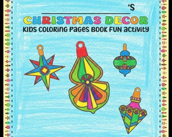 Christmas Holiday Decor Ornaments Coloring 25 Pages Book Printable Kids Artwork Activities | PDF