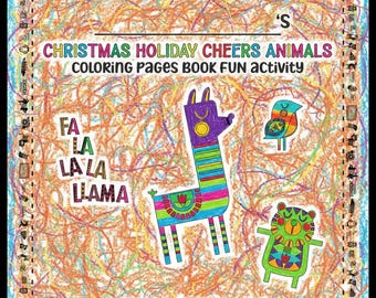 Christmas Holiday Animals Coloring 25 Pages Book Printable Kids Fun Artwork Activities | PDF