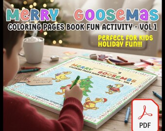 Coloring Christmas Goosemas Pages Book 25 Printable Kids Artwork Activities | PDF