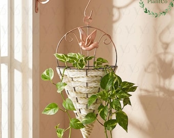 Colgador de plantas de pared único para interiores, maceta colgante, decoración de pared, cesta para plantas, soporte para macetas