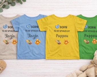 Divertida camiseta griega para bebé, "Mimado por Pappou", regalo para el abuelo