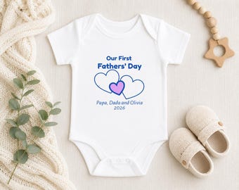 Our First Fathers Day Baby Bodysuit | Two Dads Family Outfit