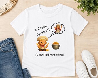 No se lo digas a mi abuela. Camiseta infantil para niña / Camiseta divertida italiana para niños / Conjunto para amantes de la pasta / Camiseta adorable para amantes de la comida (tallas 2T-6T)