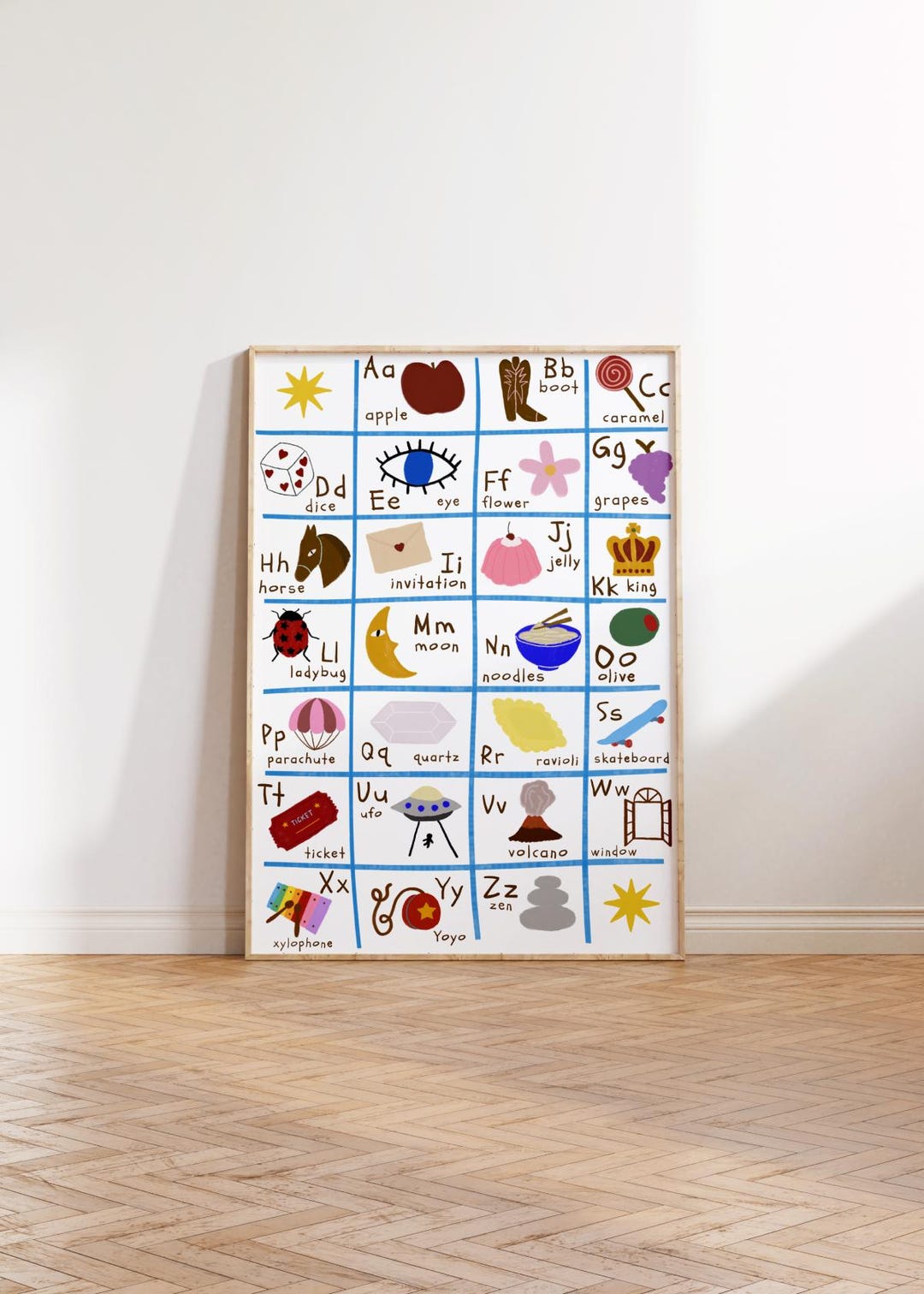 Alphabet Poster for Kids – Hand-drawn ABC Wall Art | Playful Nursery ...