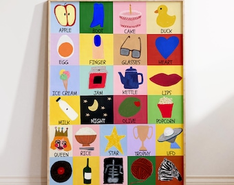 Alphabet Poster | A–Z Illustrated Learning Wall Art