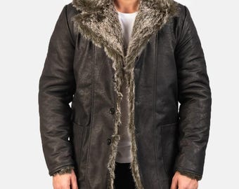 Furlong Black Leather Coat