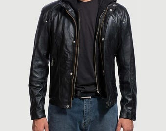 Highschool Black Hooded Leather Jacket