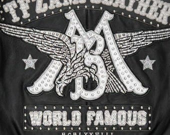 TFZAMI Black Eagle Heritage Trucker Jacket | Custom Southwestern Chain Stitch-Black