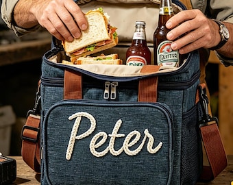 Bolsa térmica grande personalizada para cerveja, bolsa térmica bordada personalizada, lancheira térmica, presente para padrinho de casamento, presente para padrinhos, presente para o Dia dos Pais