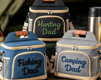 Gepersonaliseerde geborduurde koeltas, geïsoleerde lunchtas met aangepaste naam, cadeaus bruidsjonkers, lunchtas golfbier, cadeau getuige, cadeau voor papa