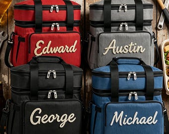 Lancheira térmica personalizada com bordado, bolsa térmica com nome personalizado, bolsa para trabalho/escritório, bolsa térmica impermeável, presentes para padrinhos, presente para ele.
