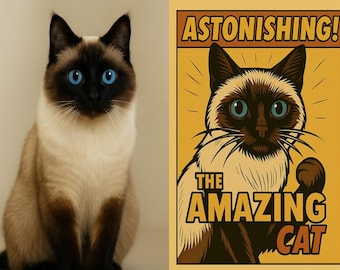 Custom Pet Comic Book Cover Portrait from Your Photo - Cute Pet Owner Gift, Pet Comic Poster, Digital Art, Download Only