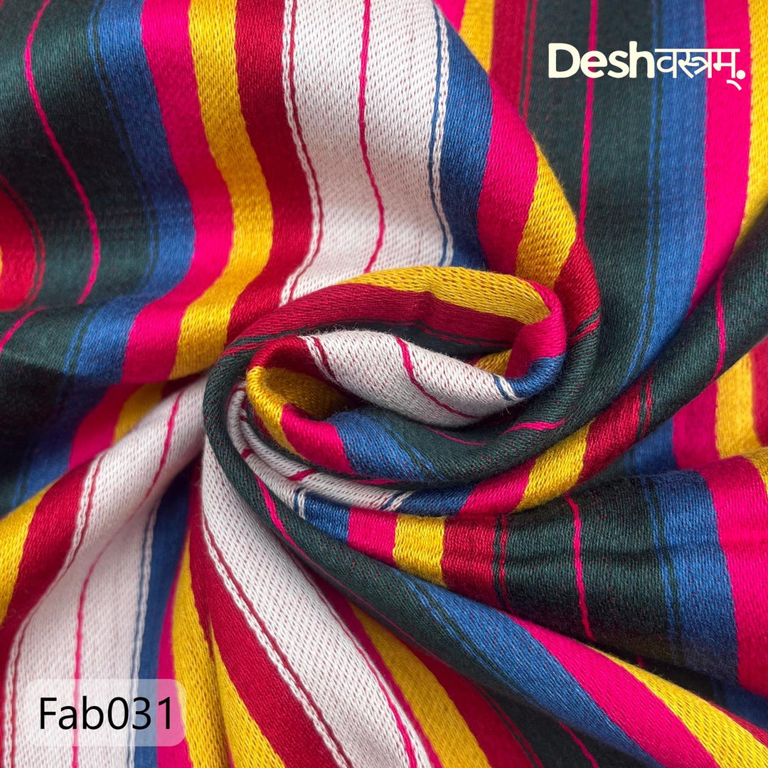 Susi Color Multi Color Stripe Mashru Silk| Handloom Indian Silk | Artisan ...
