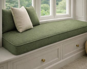 3 inch thick-Custom Window Seat Cushion , Made to Measure Seat Pad, Cozy Home Decor