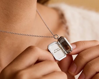 Custom Birthstone Photo Necklace, Personalized Photo Pendant Pendant, Engraved Keepsake Jewelry, Anniversary Gift for Her, Mother’s Day Gift