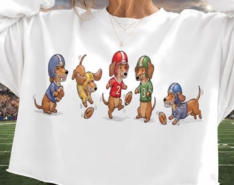 Imagen PNG de perro salchicha jugando al fútbol, diseño de sublimación de perro salchicha adorable para el día del partido, gráfico de camiseta deportiva de cachorro de dibujos animados, descarga digital.