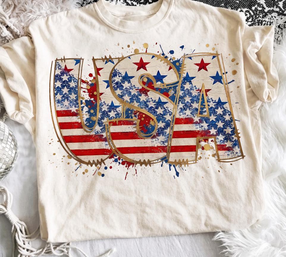 USA Paint Splatter PNG, Patriotic American Flag Sublimation (digital ...