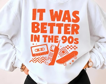 Era mejor en los 90 PNG, diseño de camiseta retro desgastada vintage, diseño de sublimación para niños nostálgicos de los 90, descarga digital millennial