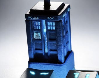 Telephone Booth Artisan Keycap - Handmade Resin Escape Keycap, Cute Unique Desk Accessory Gift for Gamers