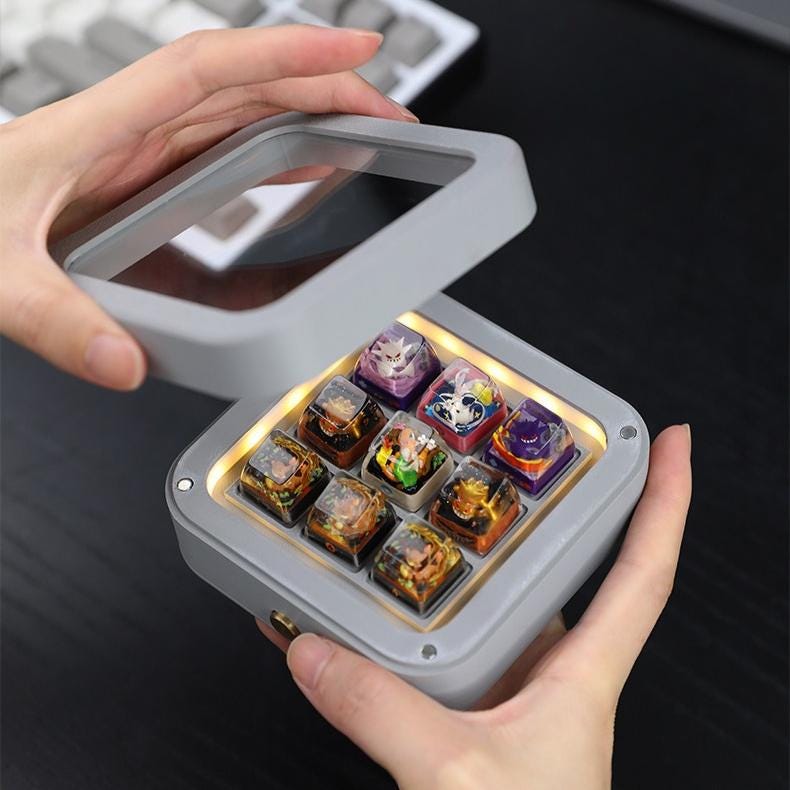 Keycap Case Artisan Keycap Storage Box LED Keycap Display Case Mechanical Keyboard ...