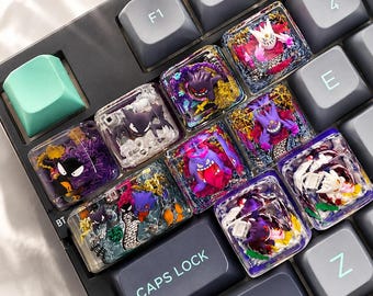 Copritasto Gengar Artigianale Resina Pokemon Copritasto Fatto a Mano Personalizzato Tasto Esc Anime Gaming Carini Tasti Tastiera Meccanica