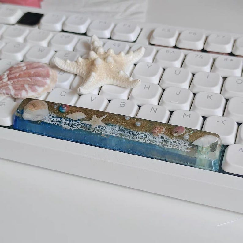 Ocean Resin Spacebar Keycap Handmade Artisan Keycap Marine Theme Cute ...