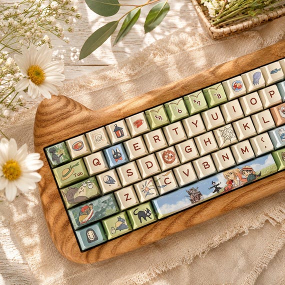 Ghibli Keycaps PBT Keycap Set Cute Anime Keycaps Full Keyboard Keycaps Custom Keyboard Caps