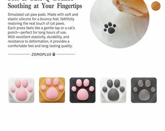 Cat Paw Silicone Keycap Cute Artisan ESC Keycap Keyboard Fidget Custom Cat Keycap Soft Squishy ABS Mechanical Keyboard Keycap