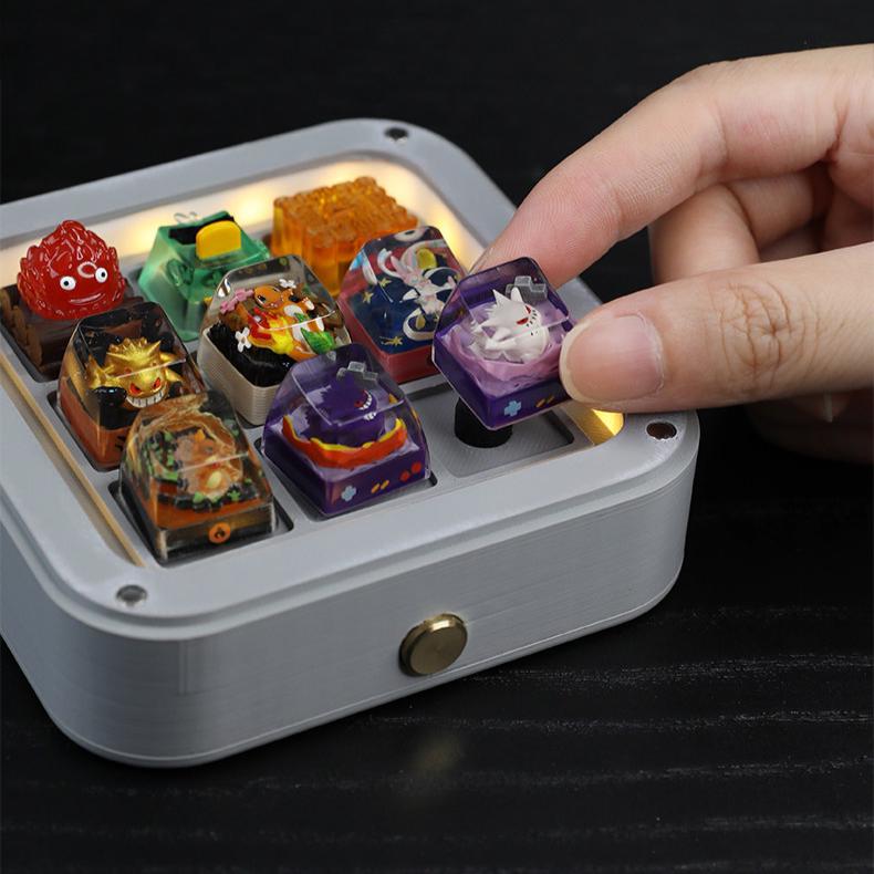 Keycap Case Artisan Keycap Storage Box LED Keycap Display Case Mechanical Keyboard ...