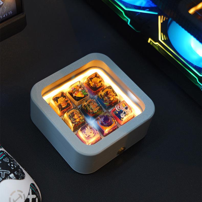 Keycap Case Artisan Keycap Storage Box LED Keycap Display Case Mechanical Keyboard ...